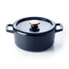 Cocotte Ronde En Fonte émaillée 26cm Noir Nori - 15141264 - Beka