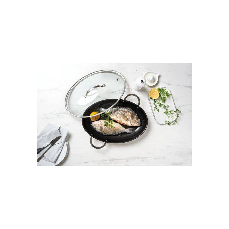 BEKA Couvercle Ovale Pour Poêle à Poisson En Verre Et Inox 37.5 X 25 3 BEKA Couvercle Ovale Pour Poêle à Poisson En Verre Et Inox 37.5 X 25 – Image 3