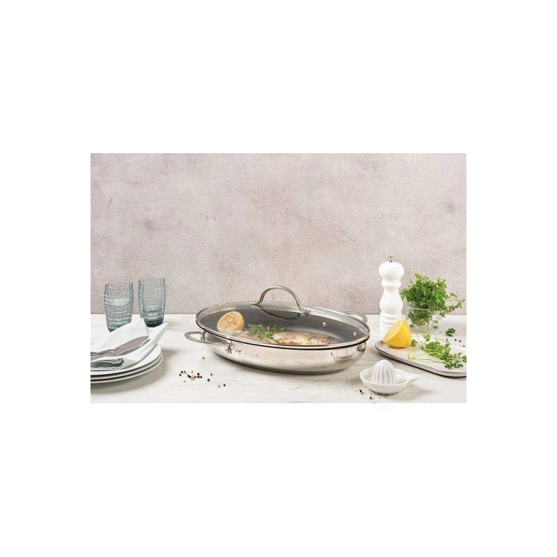 BEKA Couvercle Ovale Pour Poêle à Poisson En Verre Et Inox 37.5 X 25 9 BEKA Couvercle Ovale Pour Poêle à Poisson En Verre Et Inox 37.5 X 25 – Image 9