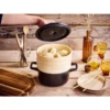 NORI Cocotte En Fonte Emaillée Avec 2 Paniers Vapeur BEKA Ronde Noir D20