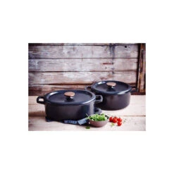 NORI Cocotte En Fonte Emaillée BEKA Ovale Noir 31 Cm -Beka nori cocotte en fonte emaillee beka ovale noir 31 cm 4